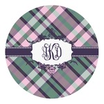 Plaid with Pop Round Decal - Large (Personalized)