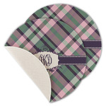 Plaid with Pop Round Linen Placemat - Single Sided - Set of 4 (Personalized)