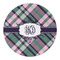 Plaid with Pop Round Paper Coaster - Approval