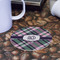 Plaid with Pop Round Paper Coaster - Front