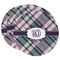 Plaid with Pop Round Paper Coaster - Main