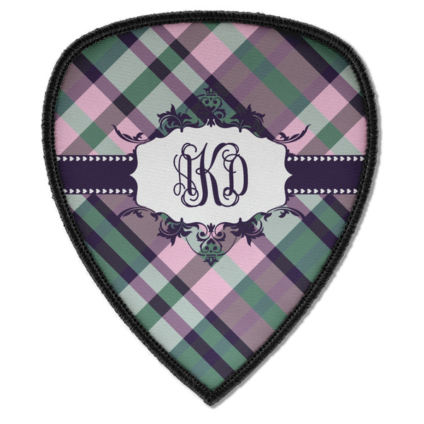 Custom Plaid with Pop Iron on Shield Patch A w/ Monogram