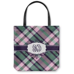 Plaid with Pop Canvas Tote Bag - Medium - 16"x16" (Personalized)