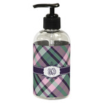 Plaid with Pop Plastic Soap / Lotion Dispenser (8 oz - Small - Black) (Personalized)