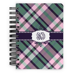 Plaid with Pop Spiral Notebook - 5x7 w/ Monogram