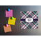 Plaid with Pop Square Fridge Magnet - LIFESTYLE