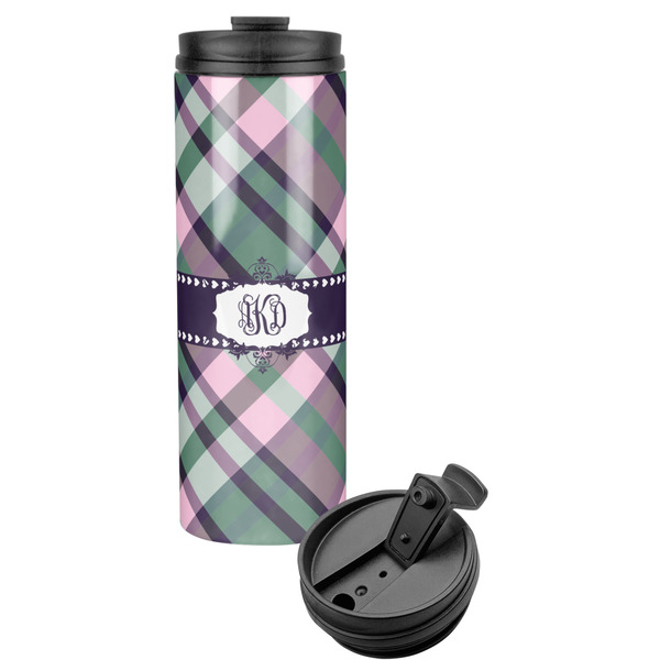 Custom Plaid with Pop Stainless Steel Skinny Tumbler (Personalized)