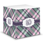 Plaid with Pop Sticky Note Cube (Personalized)