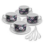 Plaid with Pop Tea Cup - Set of 4 (Personalized)