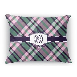 Plaid with Pop Rectangular Throw Pillow Case - 12"x18" (Personalized)