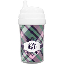 Plaid with Pop Toddler Sippy Cup (Personalized)