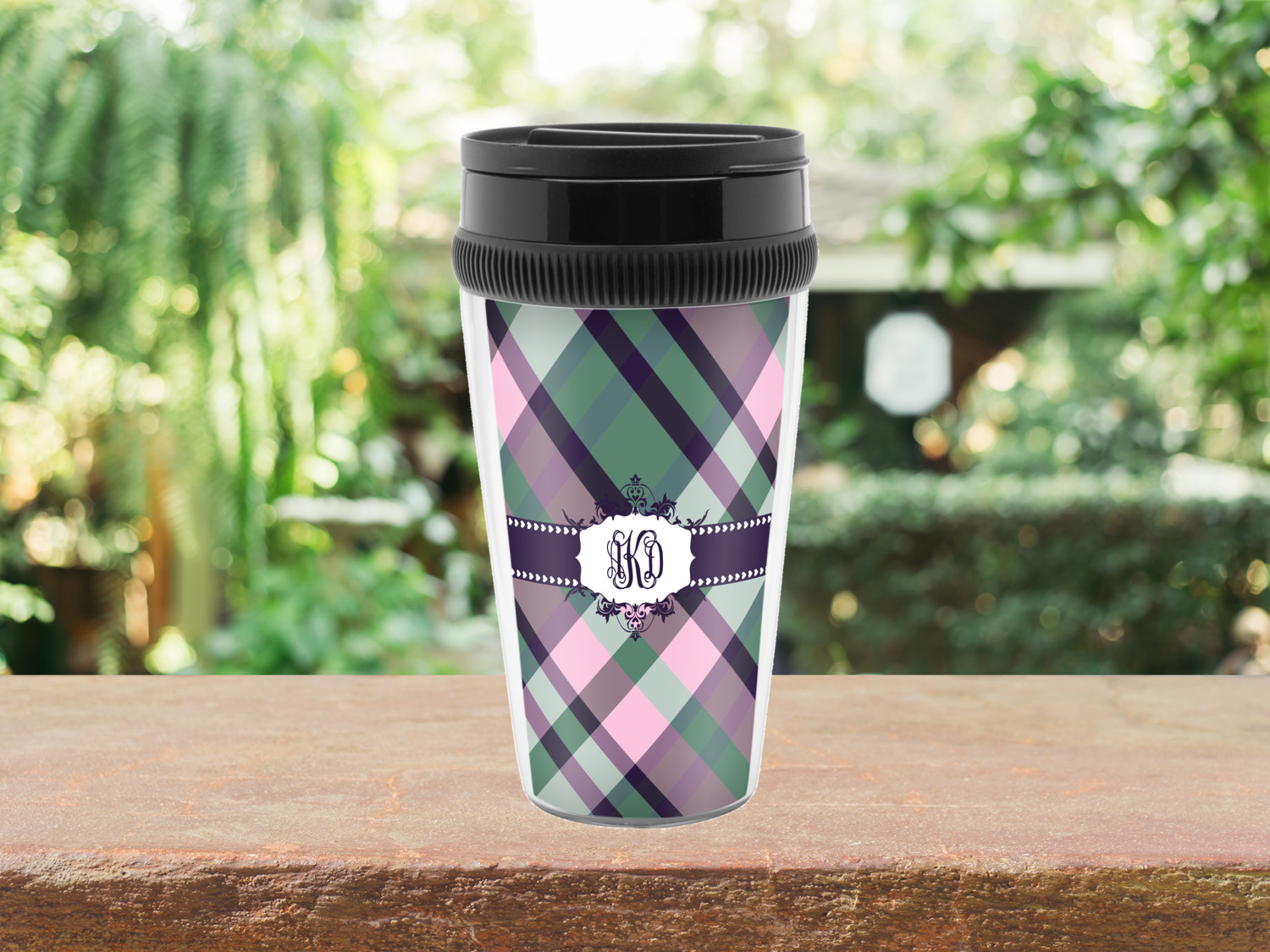 Plaid With Pop Acrylic Travel Mugs Personalized Youcustomizeit