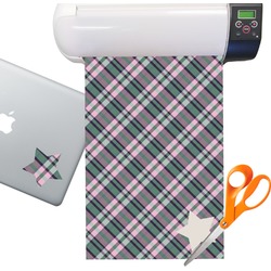 Plaid with Pop Sticker Vinyl Sheet (Permanent)