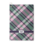 Plaid with Pop Waffle Weave Golf Towel (Personalized)