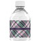 Plaid with Pop Water Bottle Label - Back View