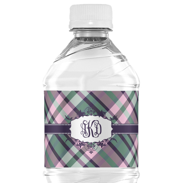 Custom Plaid with Pop Water Bottle Labels - Custom Sized (Personalized)