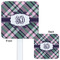 Plaid with Pop White Plastic Stir Stick - Double Sided - Approval