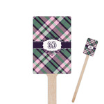 Plaid with Pop 6.25" Rectangle Wooden Stir Sticks - Double Sided (Personalized)
