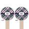 Plaid with Pop Wooden 6" Food Pick - Round - Double Sided - Front & Back