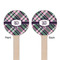 Plaid with Pop Wooden 6" Stir Stick - Round - Double Sided - Front & Back