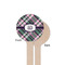 Plaid with Pop Wooden 6" Stir Stick - Round - Single Sided - Front & Back