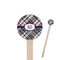 Plaid with Pop Wooden 7.5" Stir Stick - Round - Closeup