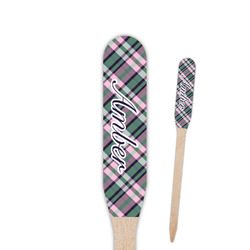Plaid with Pop Paddle Wooden Food Picks - Double Sided (Personalized)