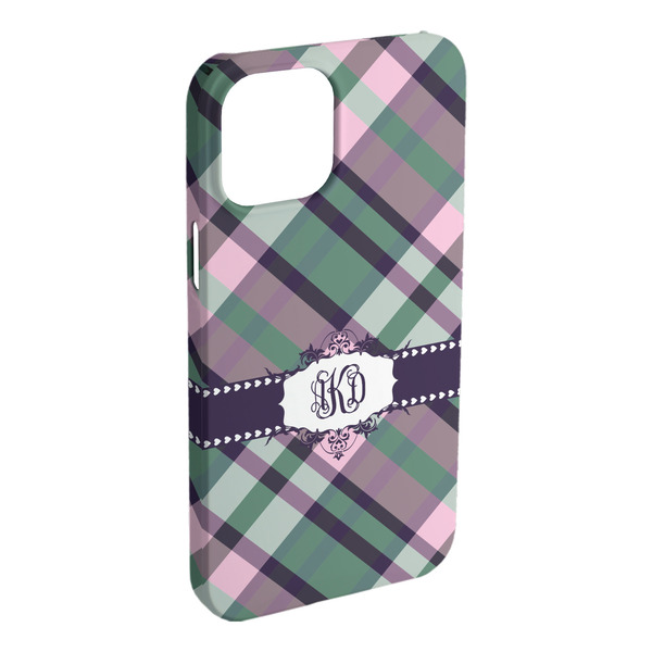 Custom Plaid with Pop iPhone Case - Plastic - iPhone 15 Plus (Personalized)