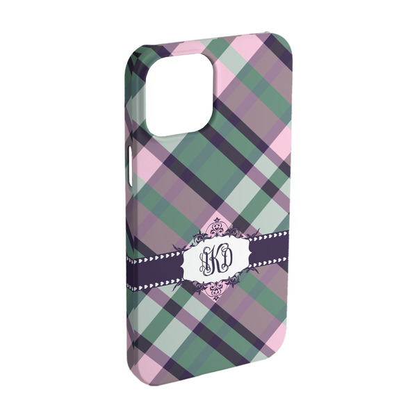 Custom Plaid with Pop iPhone Case - Plastic - iPhone 15 Pro (Personalized)