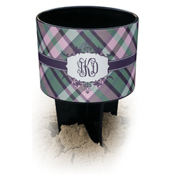 Plaid with Pop Black Beach Spiker Drink Holder (Personalized)