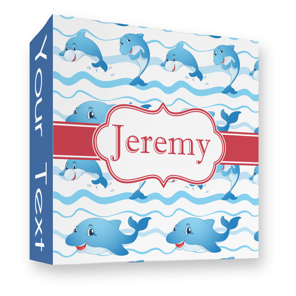 Custom Dolphins 3 Ring Binder - Full Wrap - 3" (Personalized)