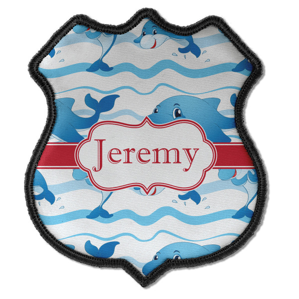 Custom Dolphins Iron On Shield Patch C w/ Name or Text