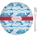 Dolphins Glass Appetizer / Dessert Plate 8" (Personalized)