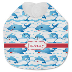 Dolphins Jersey Knit Baby Bib w/ Name or Text