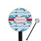 Dolphins Black Plastic 5.5" Stir Stick - Round - Closeup