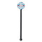 Dolphins Black Plastic 5.5" Stir Stick - Round - Single Stick