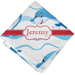 Dolphins Cloth Cocktail Napkin - Single w/ Name or Text