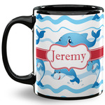 Dolphins 11 Oz Coffee Mug - Black (Personalized)