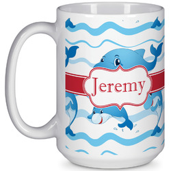 Dolphins 15 Oz Coffee Mug - White (Personalized)