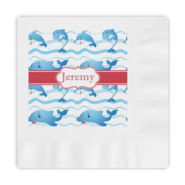 Custom Dolphins Embossed Decorative Napkins (Personalized)