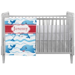 Dolphins Crib Comforter / Quilt (Personalized)