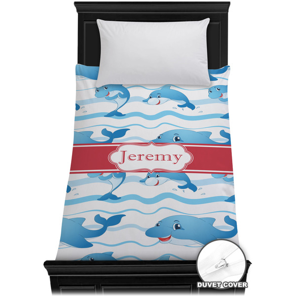 Custom Dolphins Duvet Cover - Twin XL (Personalized)