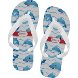 Dolphins Flip Flops - Medium (Personalized)