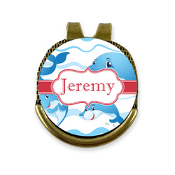 Dolphins Golf Ball Marker - Hat Clip - Gold