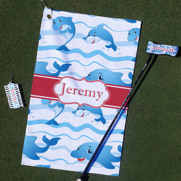 Custom Dolphins Golf Towel Gift Set (Personalized)