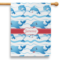 Dolphins 28" House Flag - Double Sided (Personalized)