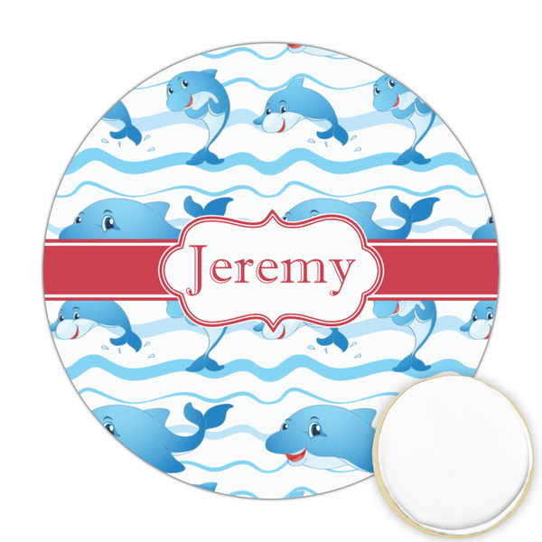 Custom Dolphins Printed Cookie Topper - 2.5" (Personalized)