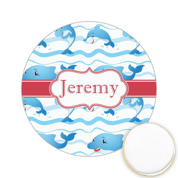 Custom Dolphins Printed Cookie Topper - 2.15" (Personalized)