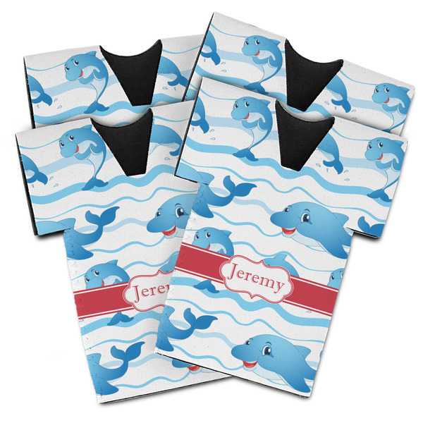 Custom Dolphins Jersey Bottle Cooler - Set of 4 (Personalized)