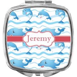Dolphins Compact Makeup Mirror (Personalized)